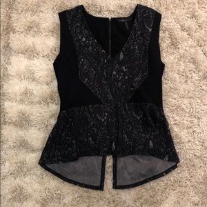 Bcbg maxazaria lace detailed peplum top
